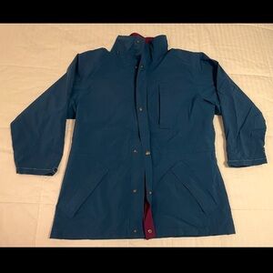 Vintage LL Bean Gore-Tex Jacket Mens Med Blue W/Purple Windbreaker Rain NO Hood